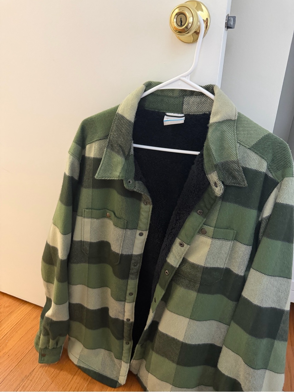 Columbia Green Plaid Sherpa-Lined Field Jacket
